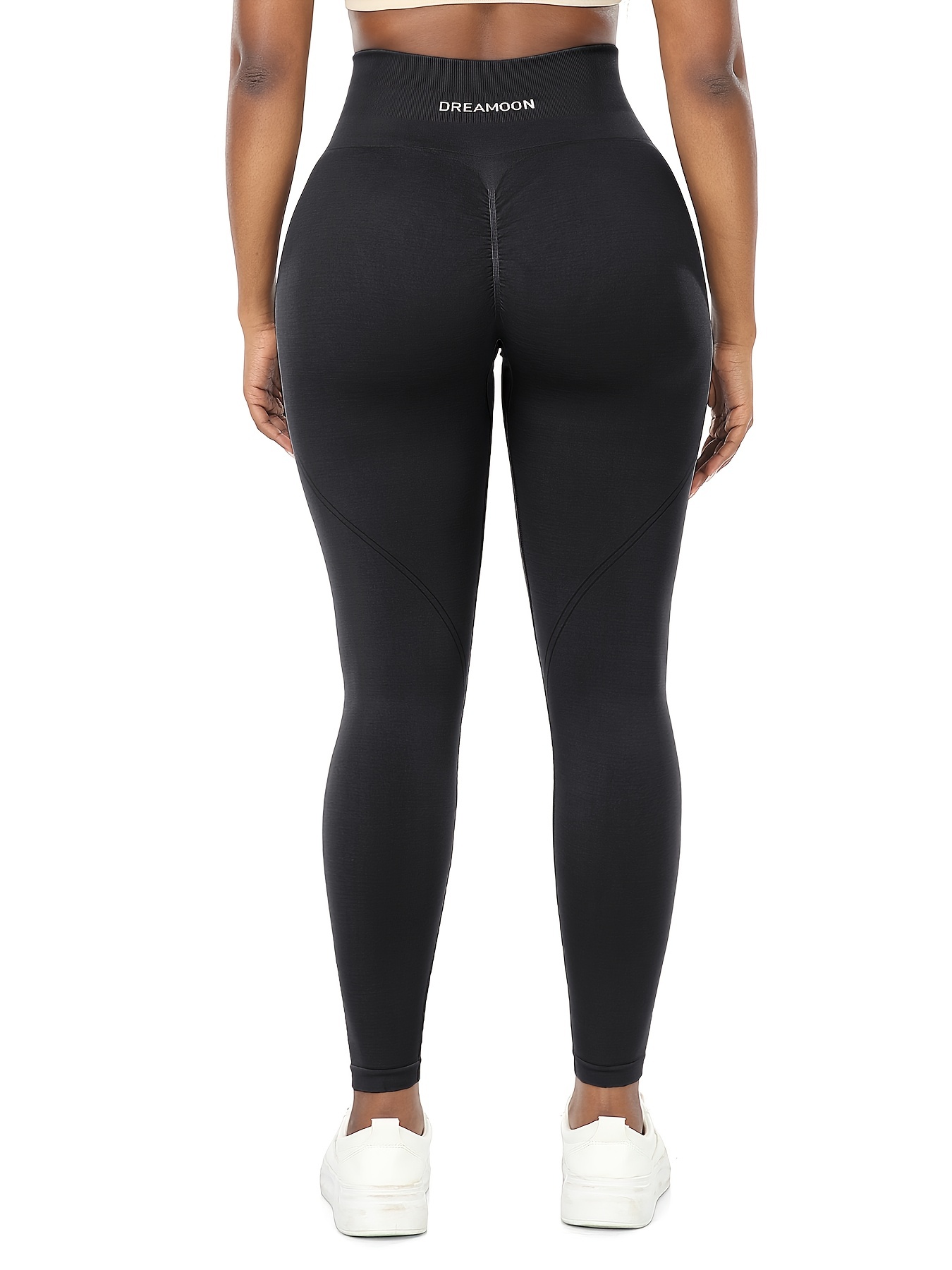 RQYYD Women's Yoga Leggings Ribbed Seamless Workout High Waist Athletic  Pants Scrunch Butt Lifting Gym Yoga Pants Black M 
