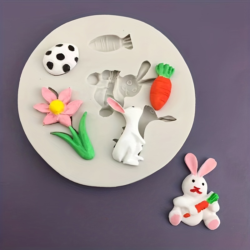 Easter Egg Rabbit Silicone Mold 3d Fondant Mold For Diy - Temu