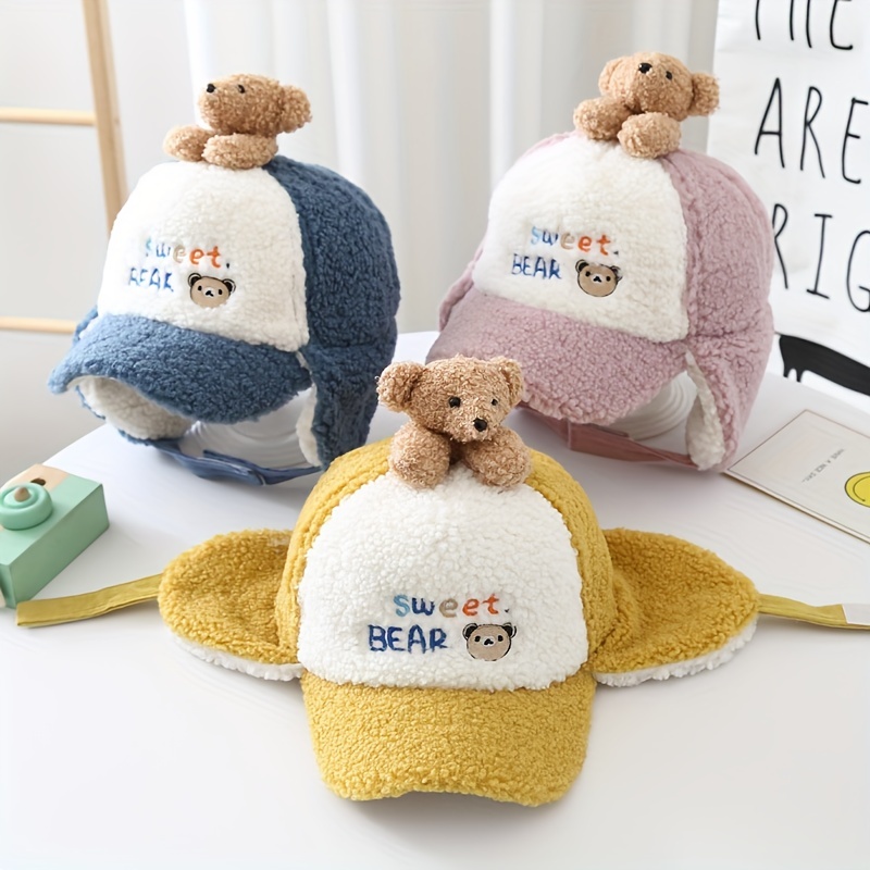 Unique Warm Cute Cap Cartoon Hat Bear Ears With Earmuffs Lamb