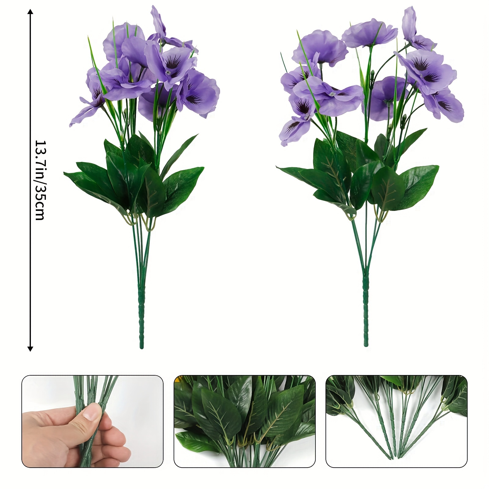 Artificial Flowers Pansy Fake Flowers Pansy Faux Small Wild - Temu