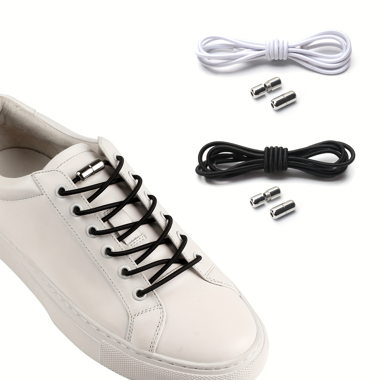 No Tie Shoelace Elastic Round Lock Shoe Laces Sneakers - Temu