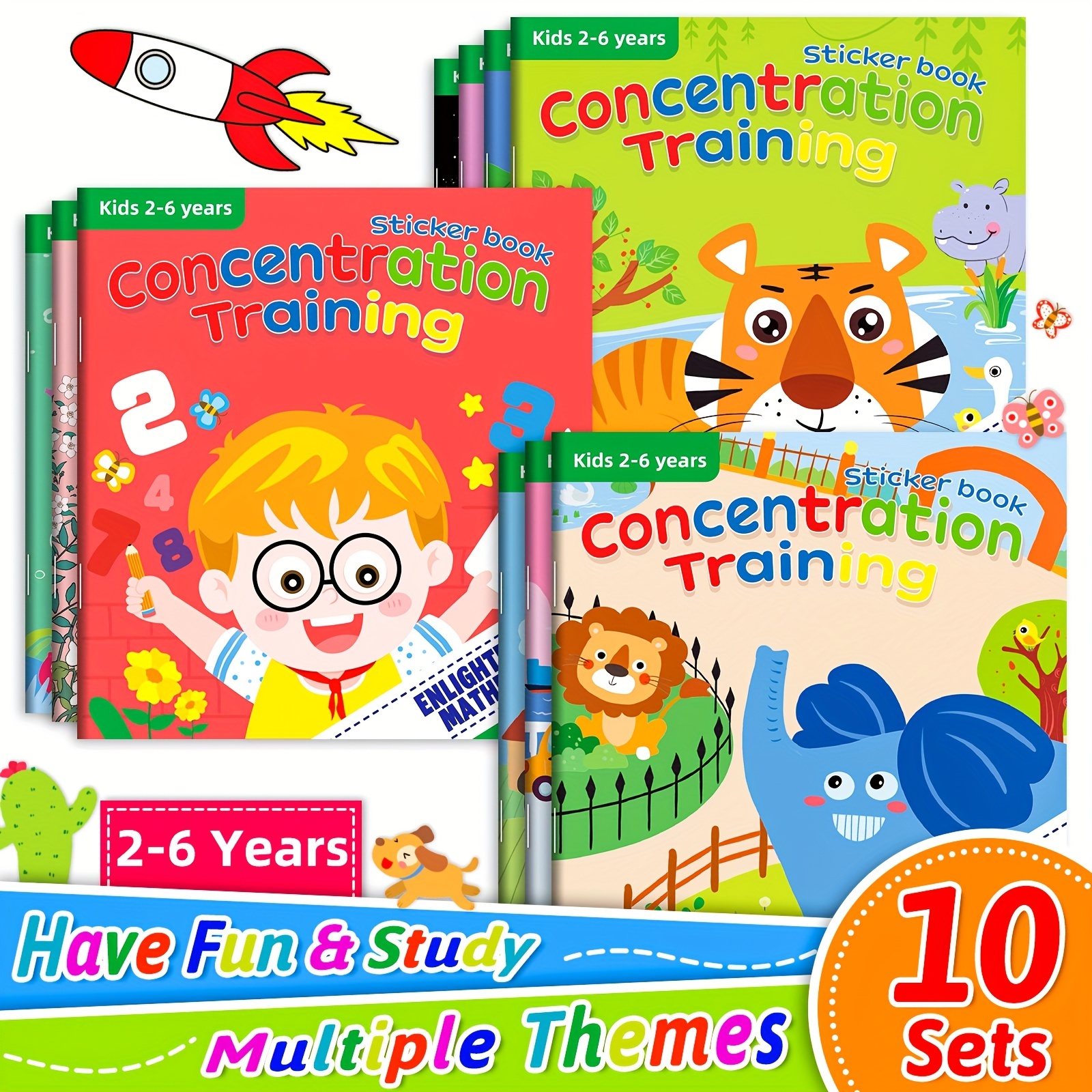 Portable Jelly Sticker Books for Kids 2-4, Toddler Quiet Book, Montessori  Preschool Learning Activities Educational Travel Toys Gift, Animals Stickers