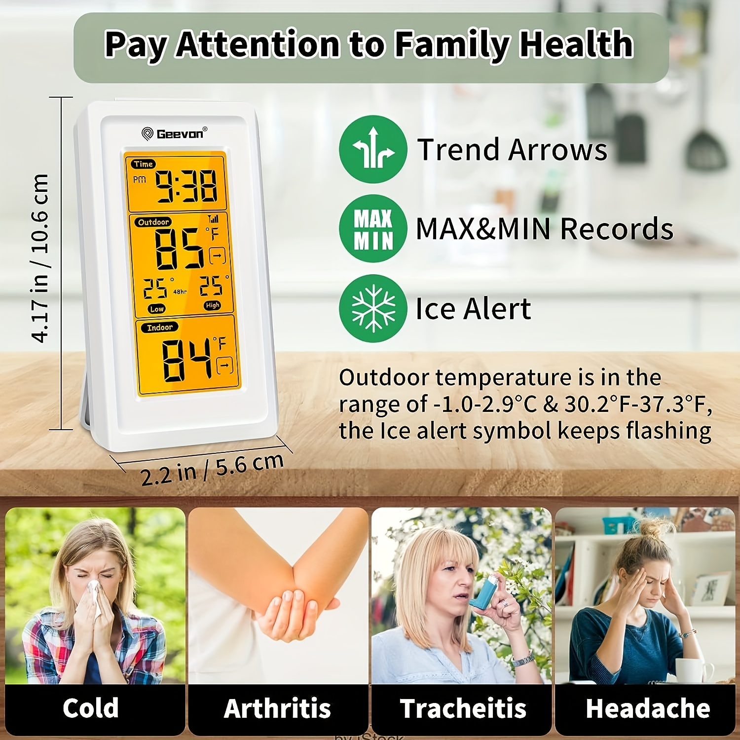 Indoor Outdoor Thermometer Wireless Digital Thermometer Room - Temu