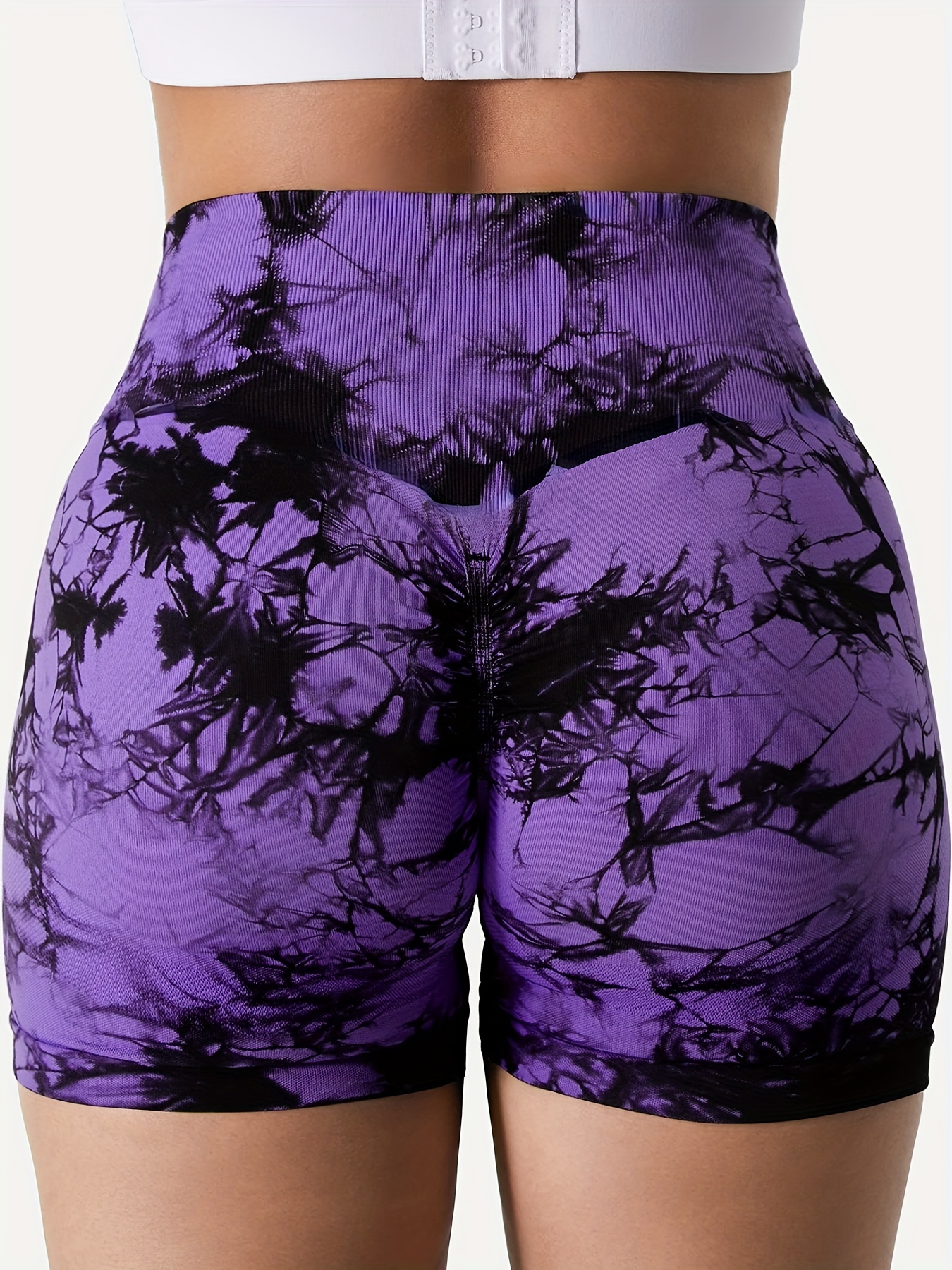 WHOUARE High Waisted Pocket Tie Dye Yoga Shorts, 4 Pack