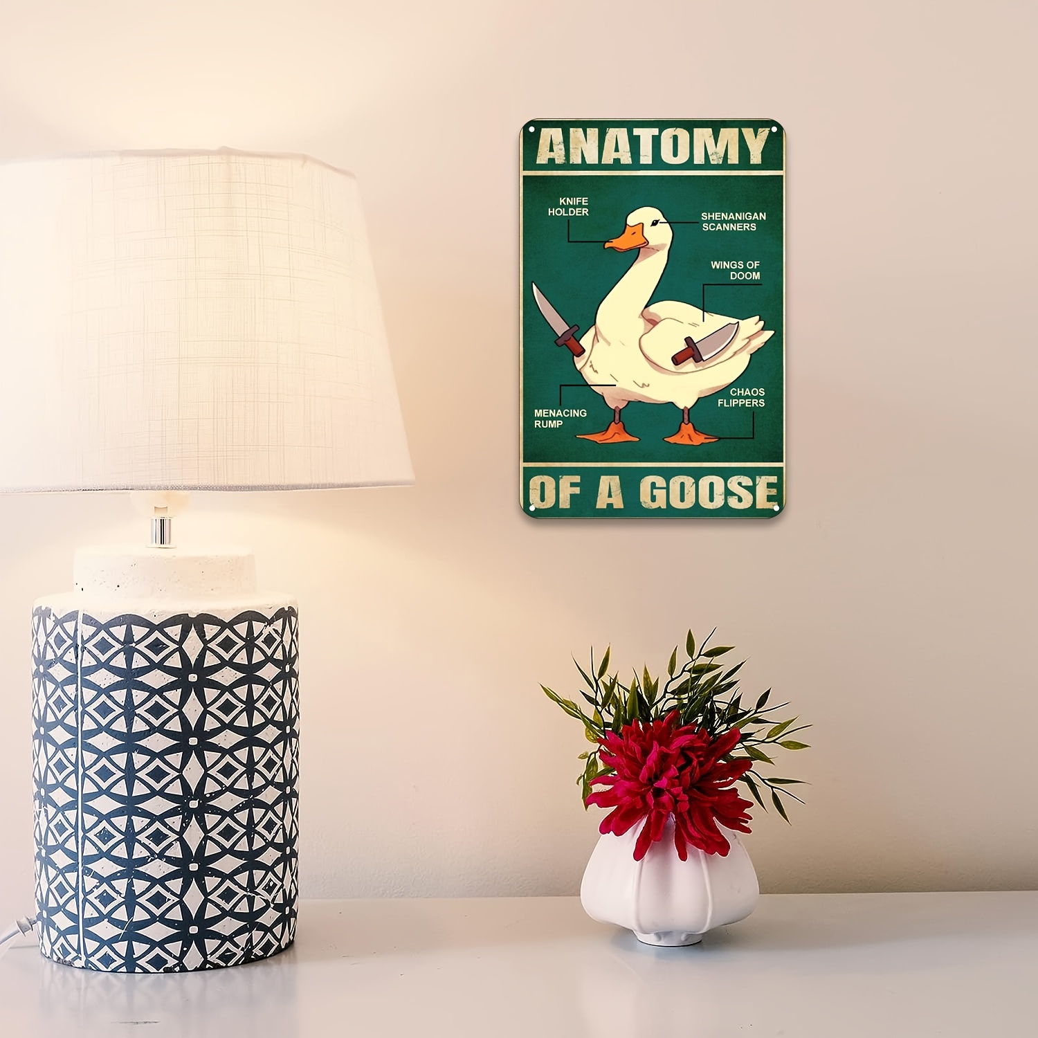 Anatomy of A Goose Dask Retro Metal Tin Sign Vintage Aluminum Sign