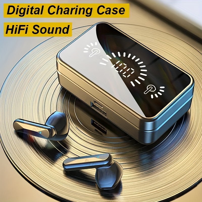 Novos fones de ouvido sem fio TWS, fones de ouvido estéreo intra-auriculares, fones de ouvido esportivos, fones de ouvido sensíveis ao toque com estojo de carregamento com tela LED, como um presente de Natal para meninos e_voghion.com