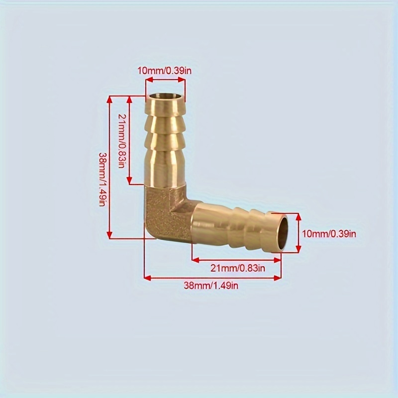 Brass Hose Barb 90 Degree Elbow Fitting 5/16 x 5/16 Barbed water