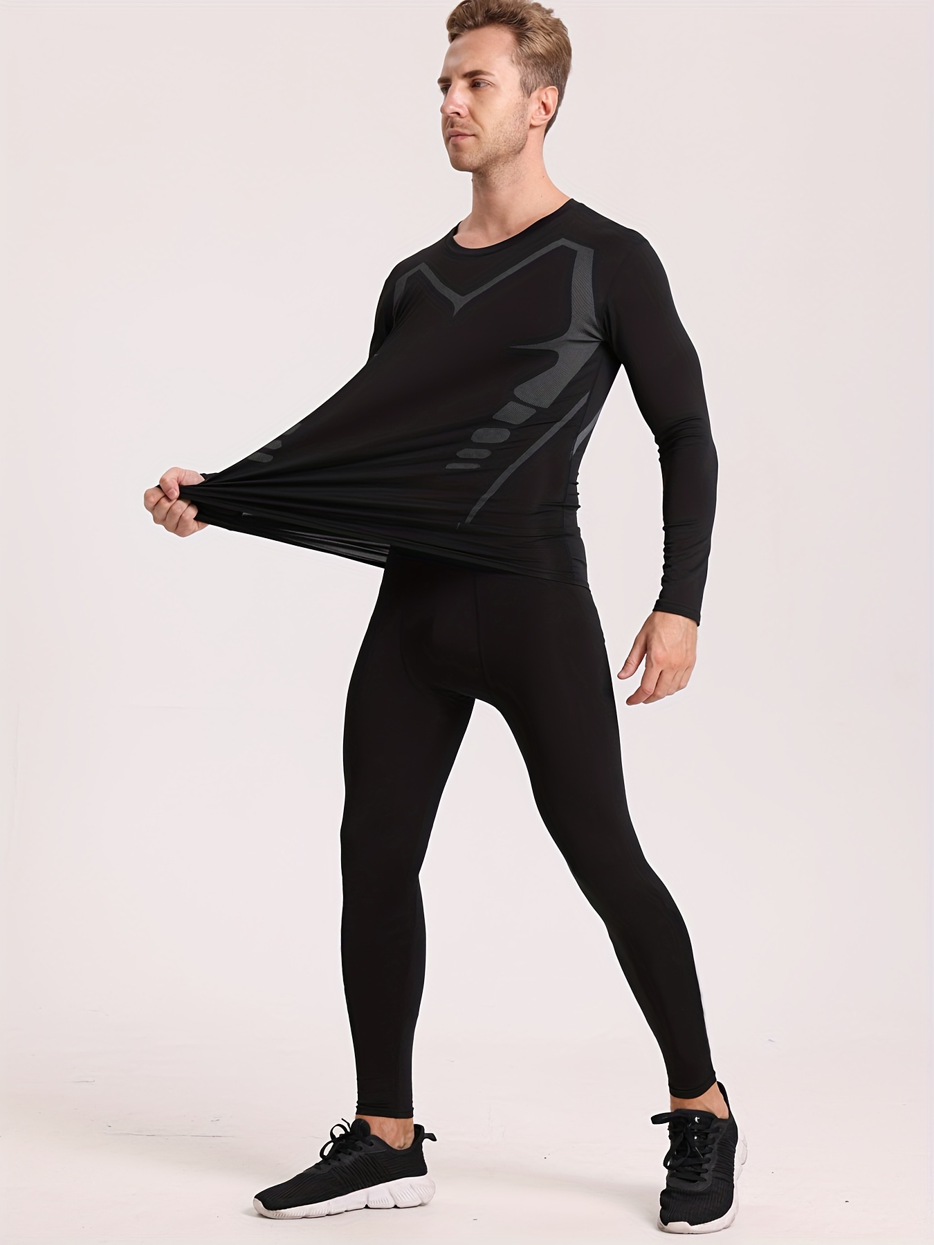 Men's Sport Thermal Fleece Compression Base Layer Leggings/Tights