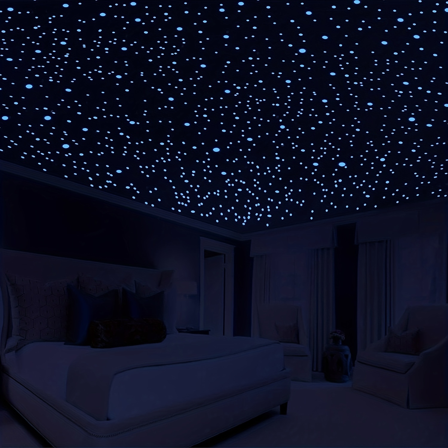 Noa Home Deco Luminoso Pegatinas,435 Piezas,pared Luna Estrellas Puntos  Pegatinas Para Niños,pegatinas Fluorescentes Para la Decoración del Techo  De