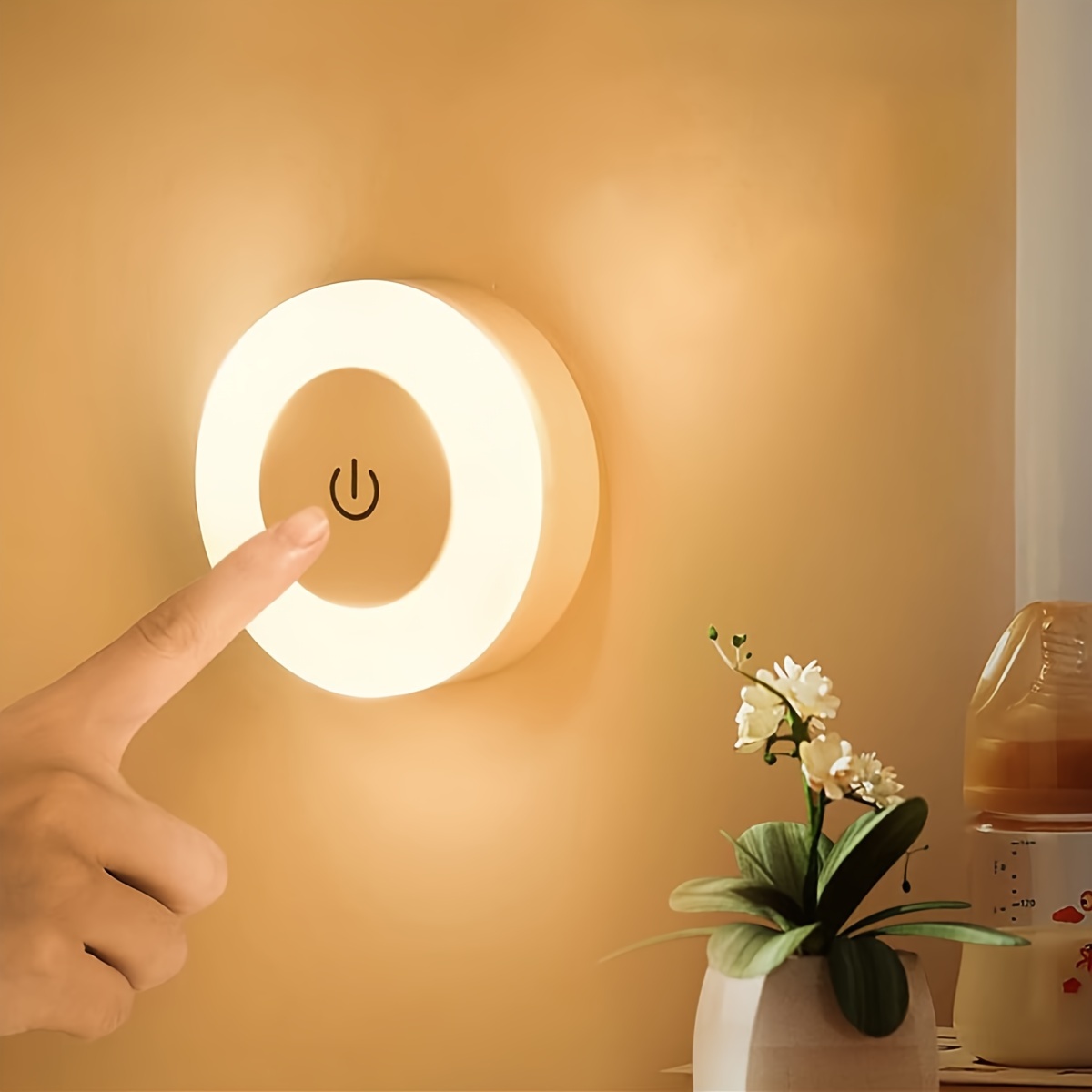 1pc LED Touch Night Light, Bedroom Decorative Light, Dimmable, Suitable For Aisle, Bedroom, Washroom, Living Room, Wardrobe, Cabinet (Warm Light/White Light) details 5