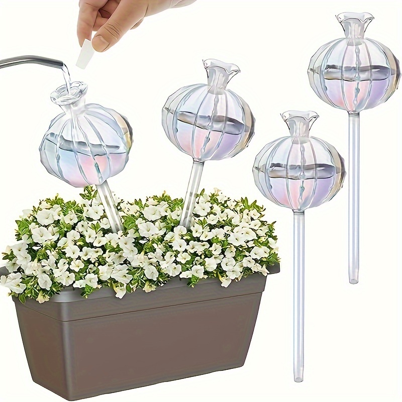 

4pcs, Rainbow Plant Water Ball Plant Water Ball Glass Cactus Indoor And Outdoor Plant Self Watering Flower Pot Insert