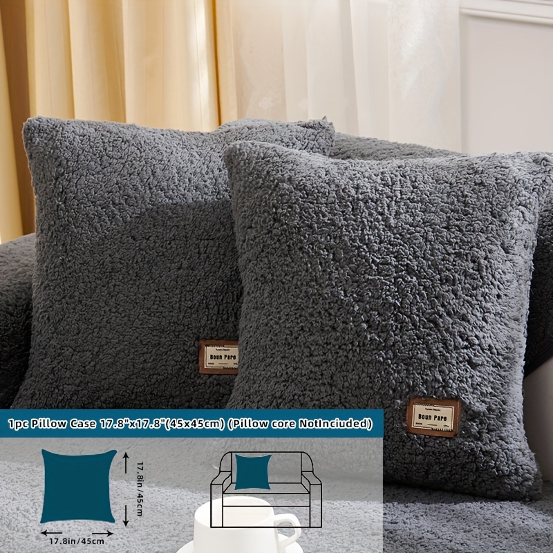 Sherpa Fleece Sofa Couch Cover Thick Plush Seat Cushion - Temu