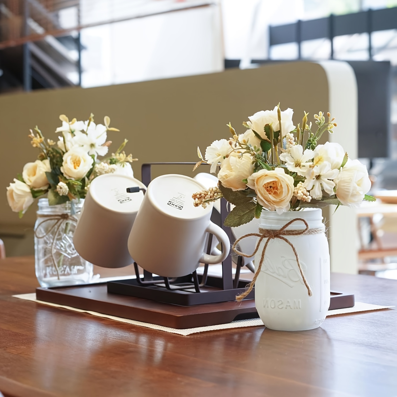 Mason Jar Centerpiece Table Decorations Dining Table Decor - Temu