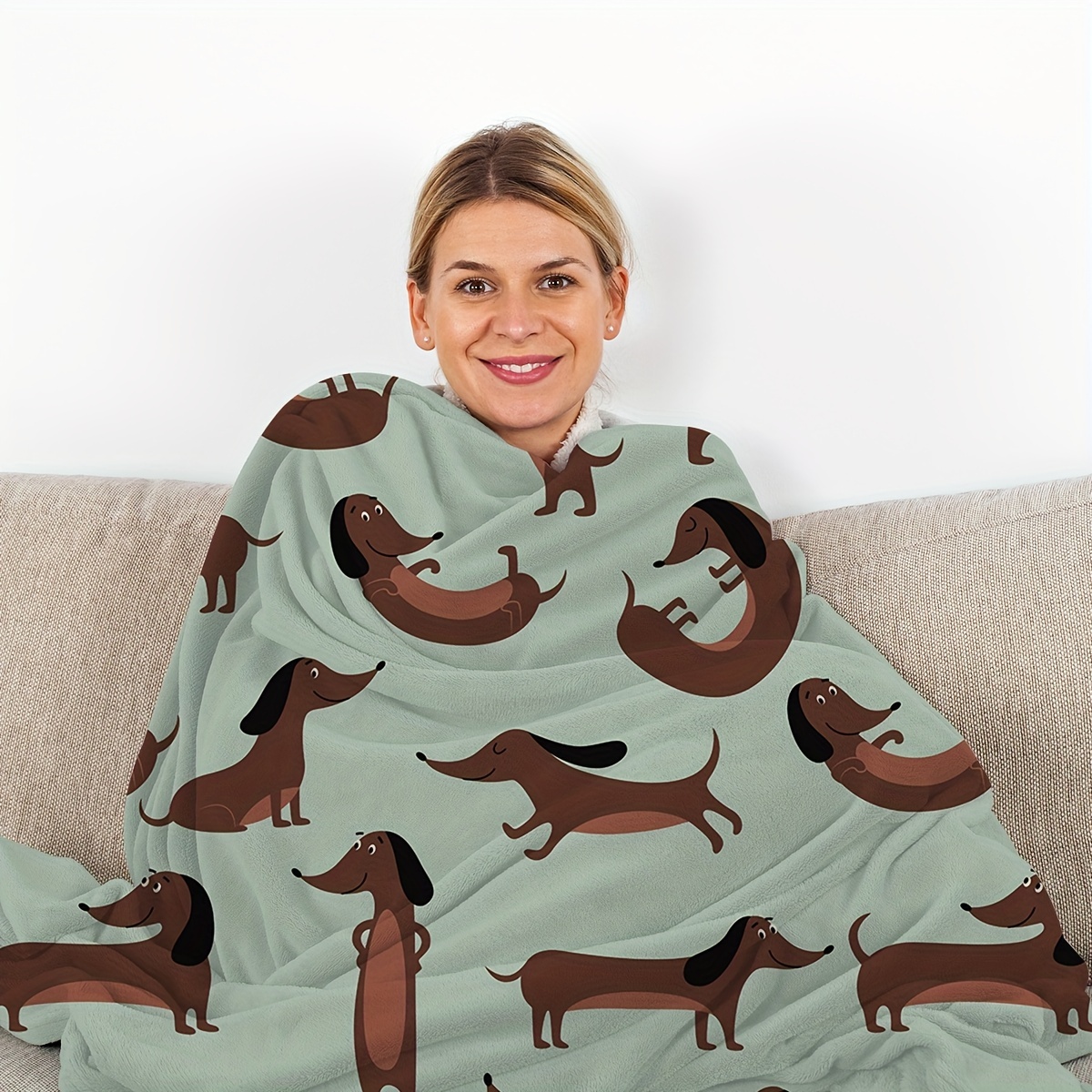 Sausage dog print clearance blanket