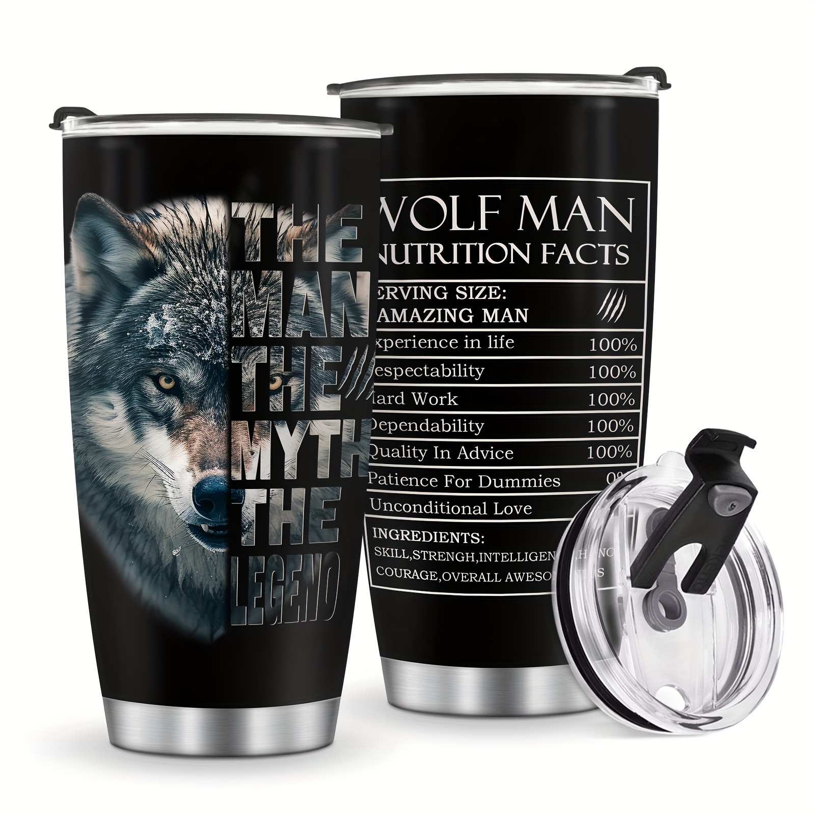 wowcugi Wolf Tumbler Wolf Gifts For Men Women 20oz Stainless Steel Ins –  Wolf Pack Wednesday