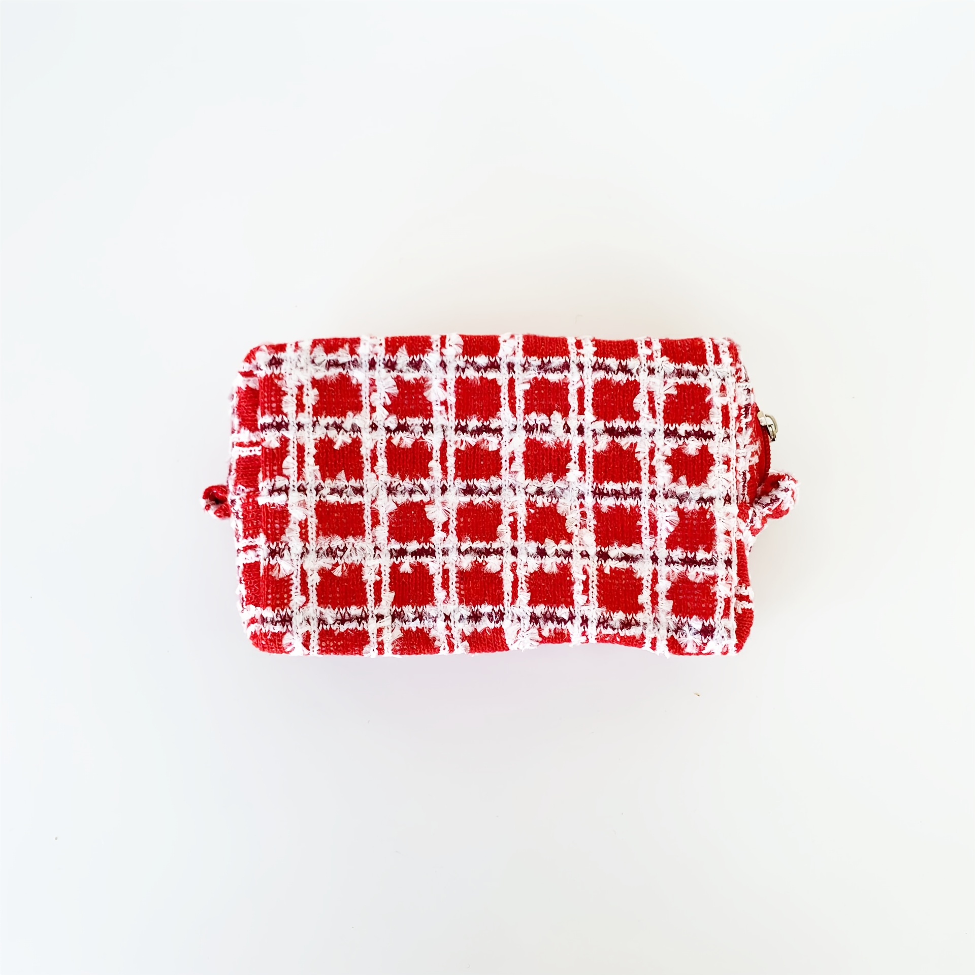 Knit Checkered Makeup Bag