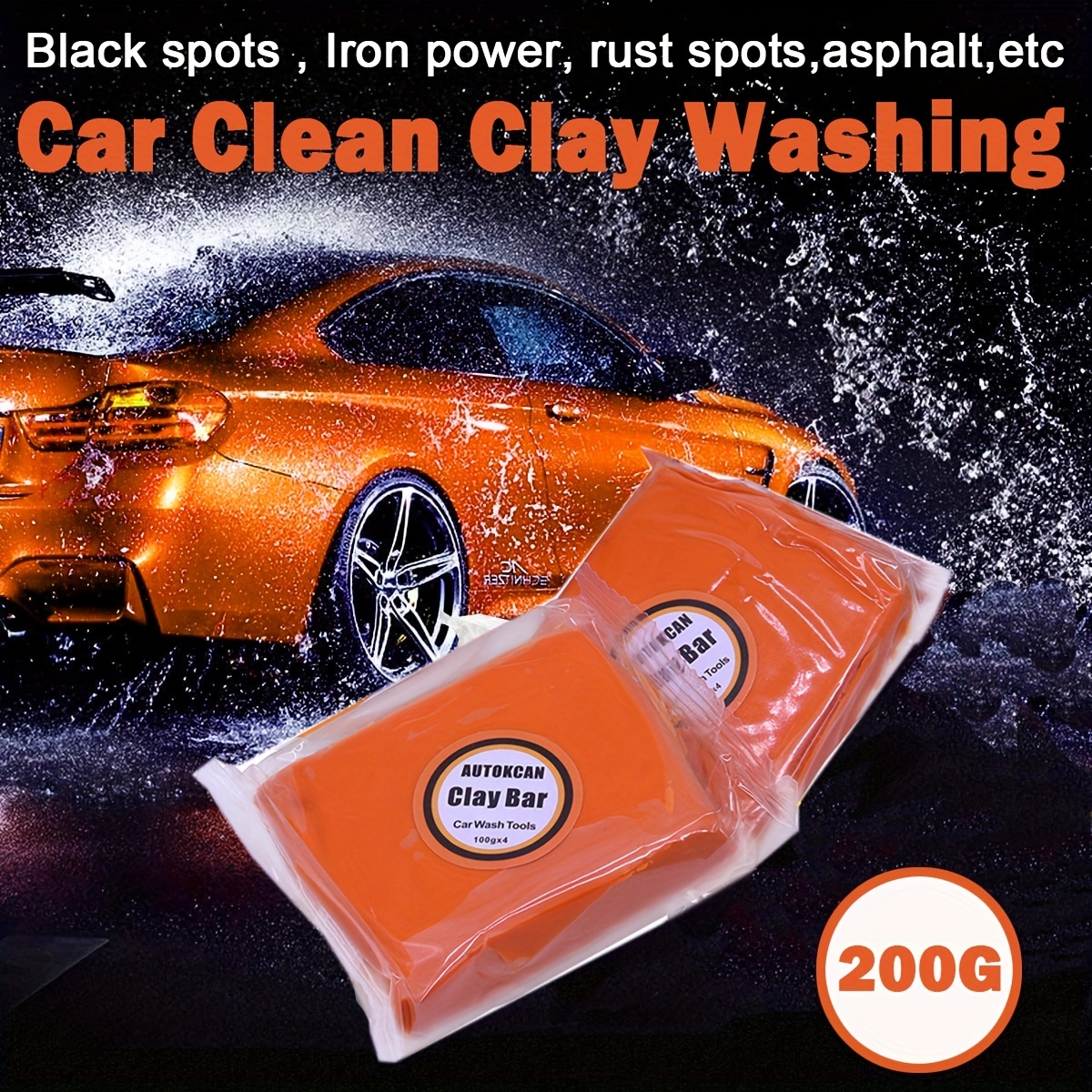 Car Clay Bars Auto Detailing Kit, 3 Pack X 100g Magic Clay Bar with Washing  and Adsorption Capacity for Cleaning Oxidation, Scale, Bird Feces, Iron  Powder 