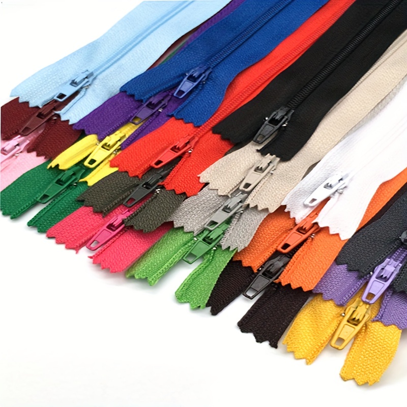 10pcs 12-24 Inch Nylon Coil Zippers Bulk for Sewing Crafts