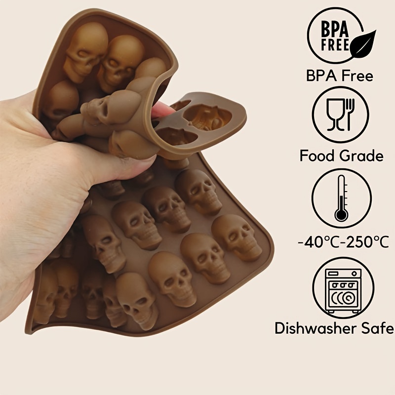 Skull Chocolate Mold 3d Silicone Mold 40 Cavity Candy Mold - Temu