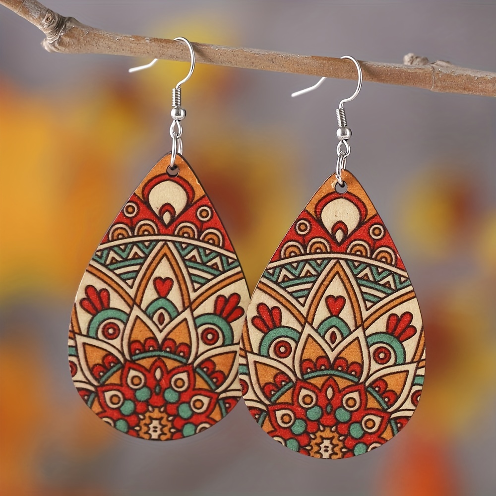 Vintage Western Ethnic Boho Geometric Dangle Earrings