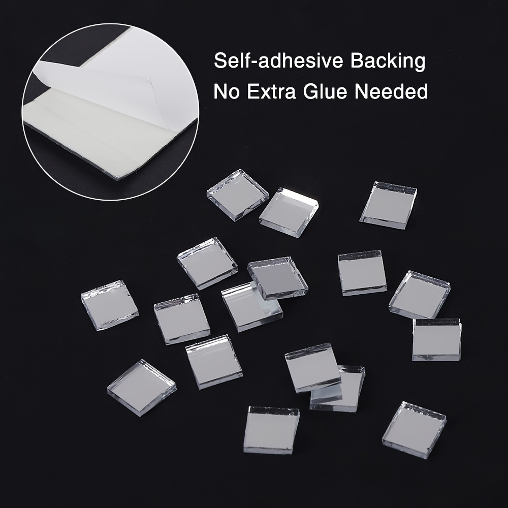 PEACNNG 1464 Pieces Self-Adhesive Glass Mirror Mosaic Tiles, Small Square Mirror  Tiles for Crafts Decoration, Disco Ball Mirror Tiles for Party 
