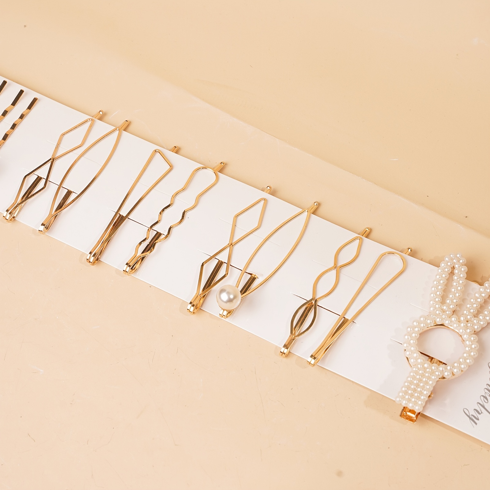 12pc Faux Pearl Rhinestone Bobby Pin Hair Accessories Set