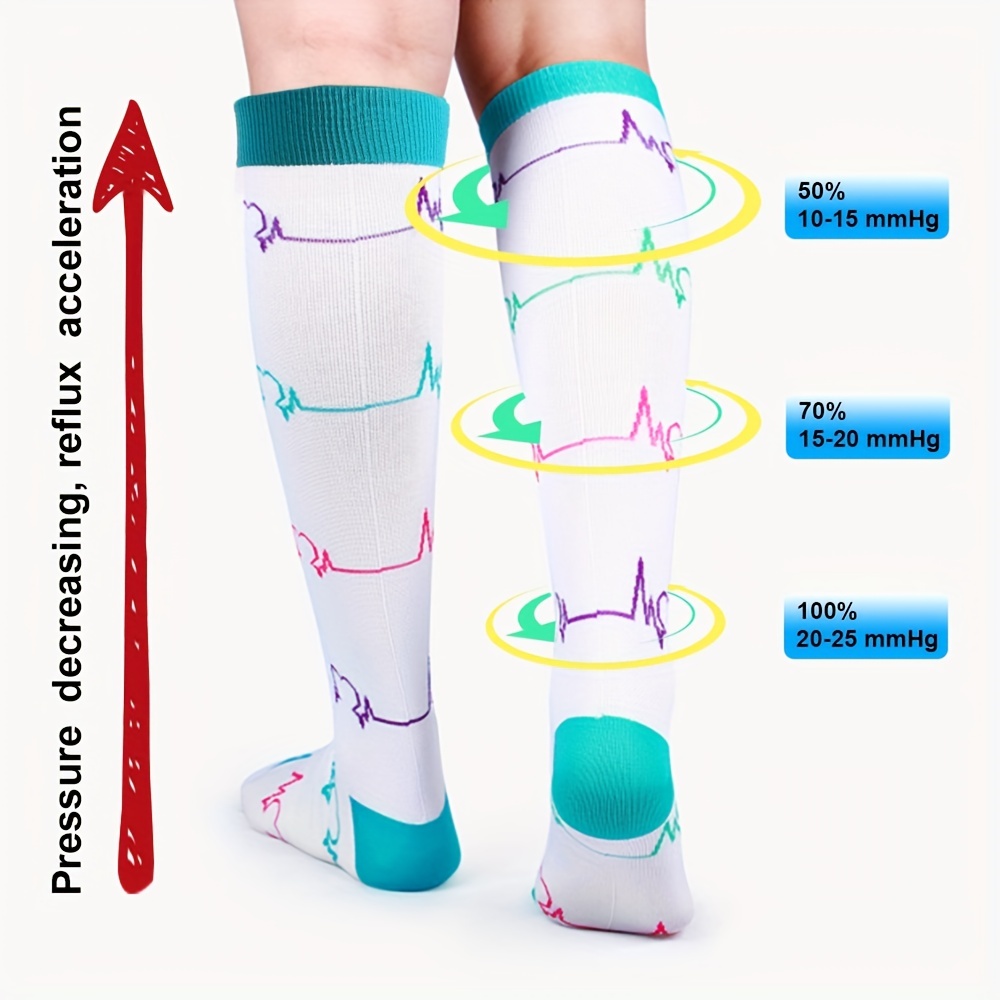 Medical Compression Stockings Men Women Flight Travel Nurses Edema Support  Socks
