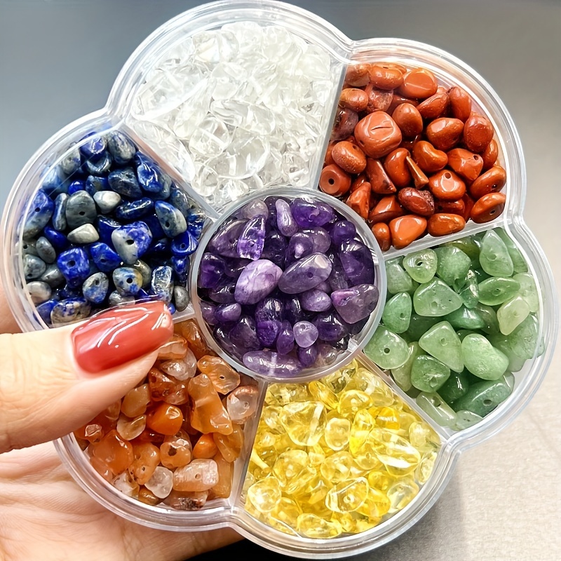 7 Chakra Natural Stone Beads Mixed 100pcs 8mm Round Genuine Real Stone  Beading Loose Gemstone Amethyse Color DIY Smooth Beads for Bracelet  Necklace Earrings Jewelry Making (7 Chakra Stone, 8mm) 7 Chakra