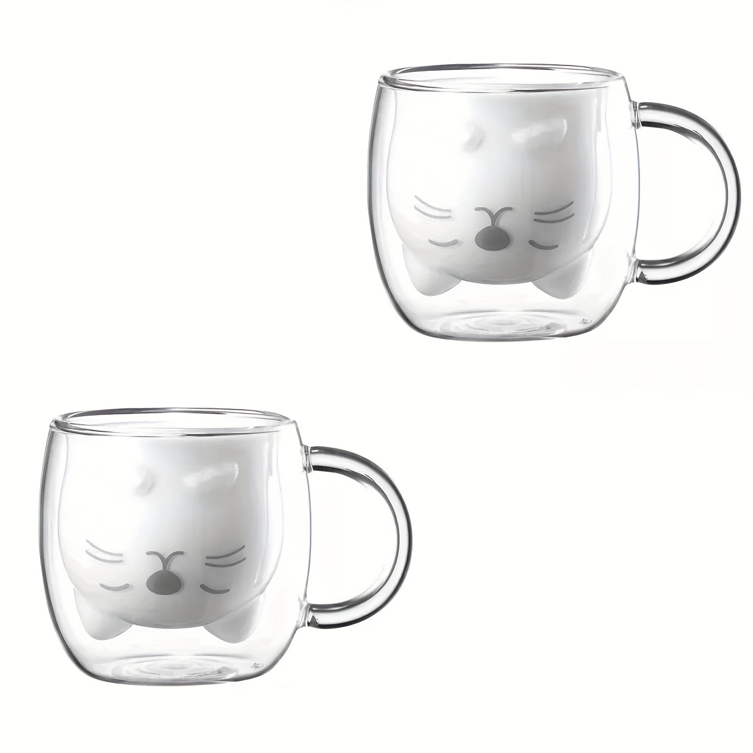 Can Shaped Cups, Beer Cup, Glass Beer Cup, coffee cup, drinking cup2pcs  Glass Drinking Mug Clear Glass Cocktail Mug Heat-resisting Water Cups 