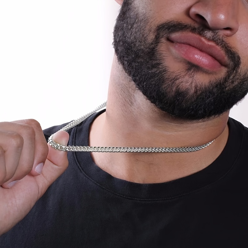 Silver Stainless Steel Cuban Chain Gift for Him