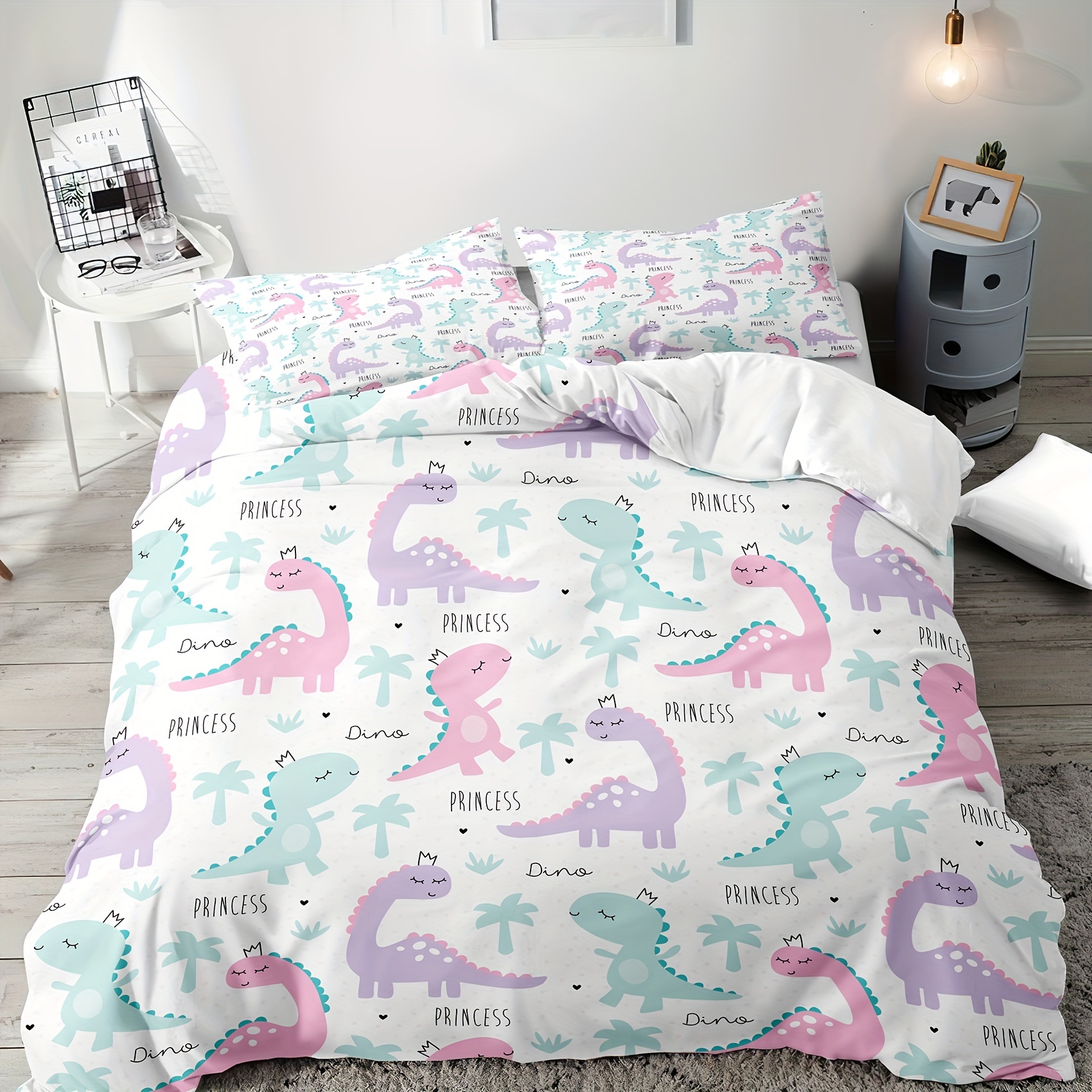 Pink dinosaur outlet comforter