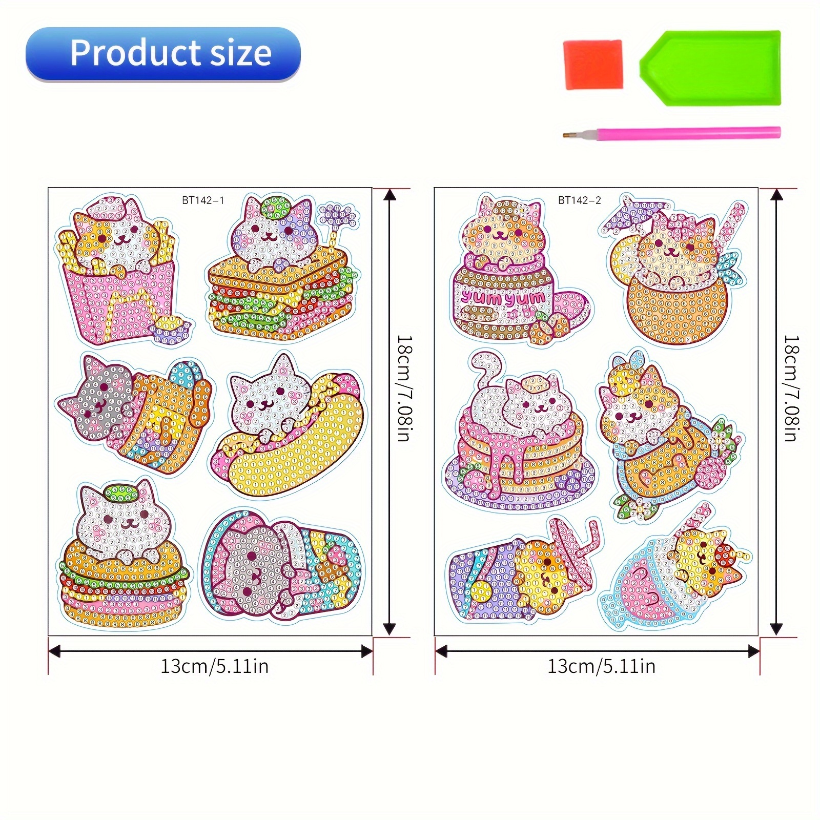 Diy Diamond Painting Cute Cat Rhinestones Sticker Painting - Temu