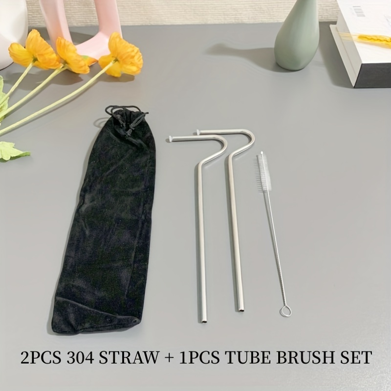 1pc 304 Stainless Steel Straws, Anti Lip Wrinkle Straws, Anti