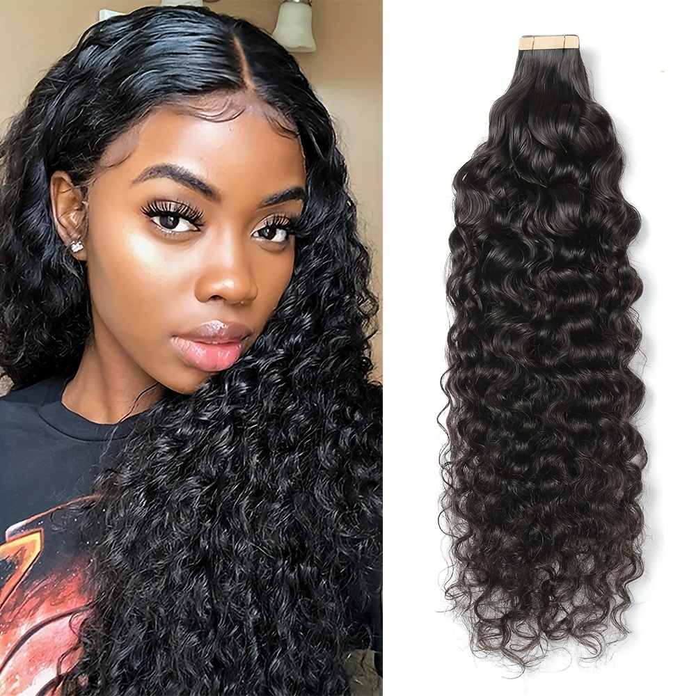 Water Wave Hair Extensions Clips In Human Hair Extensions - Temu