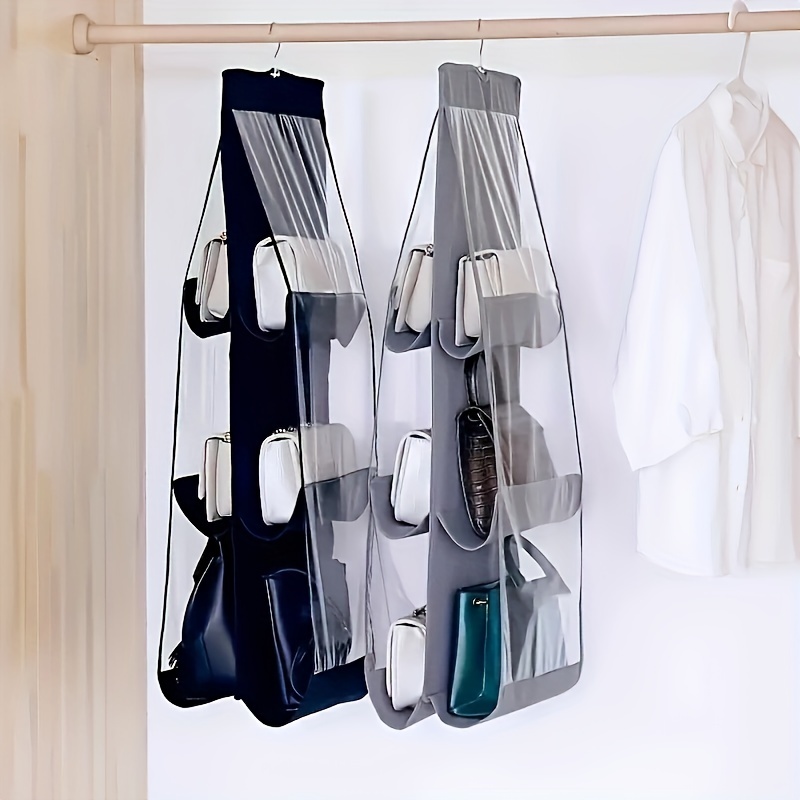 Clear Double sided Bag Organizer Foldable Wardrobe Hanging - Temu