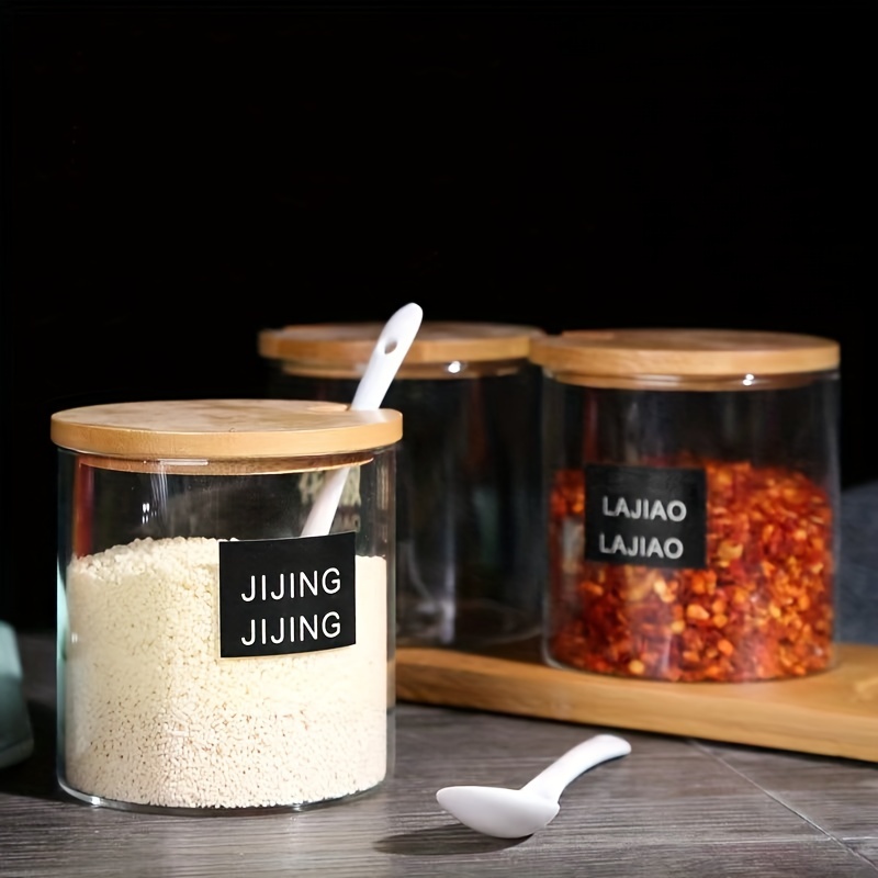 Cute Ceramic Spice Jar With Lid And Spoon Seasoning Jars - Temu