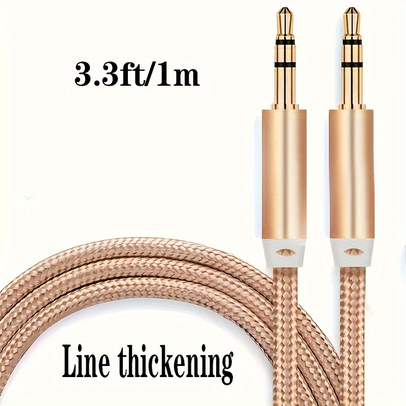 Gold Plated 3.5mm Jack Stereo Audio Cable Aux Cable For Car iPhone  Headphone