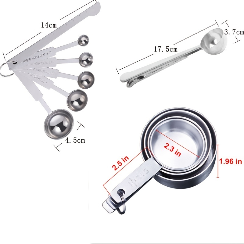 12Pcs Stainless Steel Measuring Cups And Spoons Set High Quality