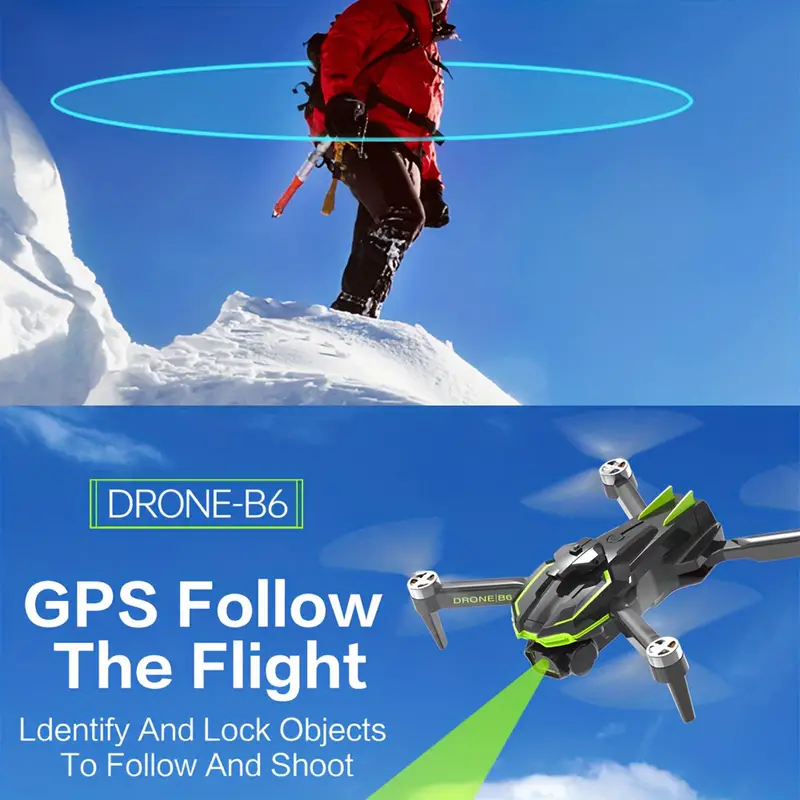 2 4g optical flow gps brushless folding drone with dual lens professional aerial camera small size with steering gear head gsp one button return out of control return details 6