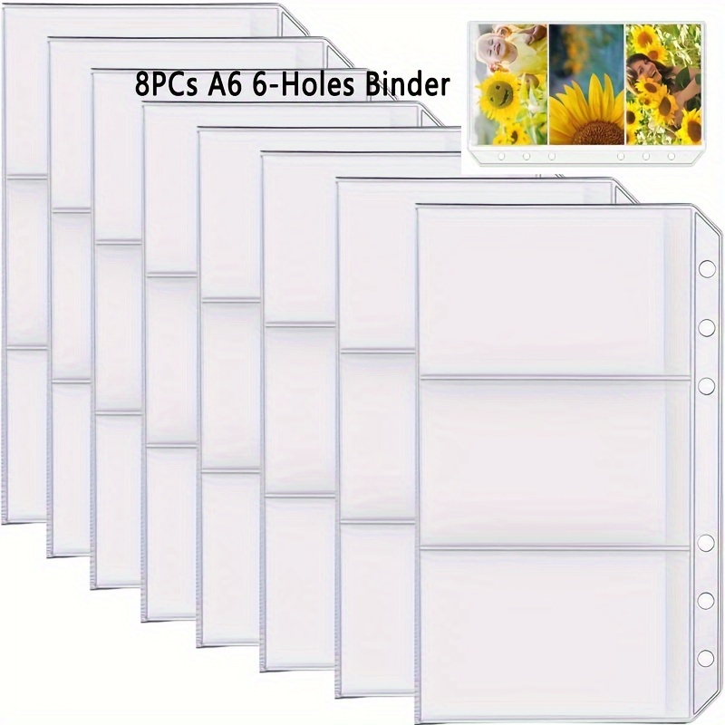 A6 Size Binder Pockets 6 Holes Budget Cash Envelopes - Temu