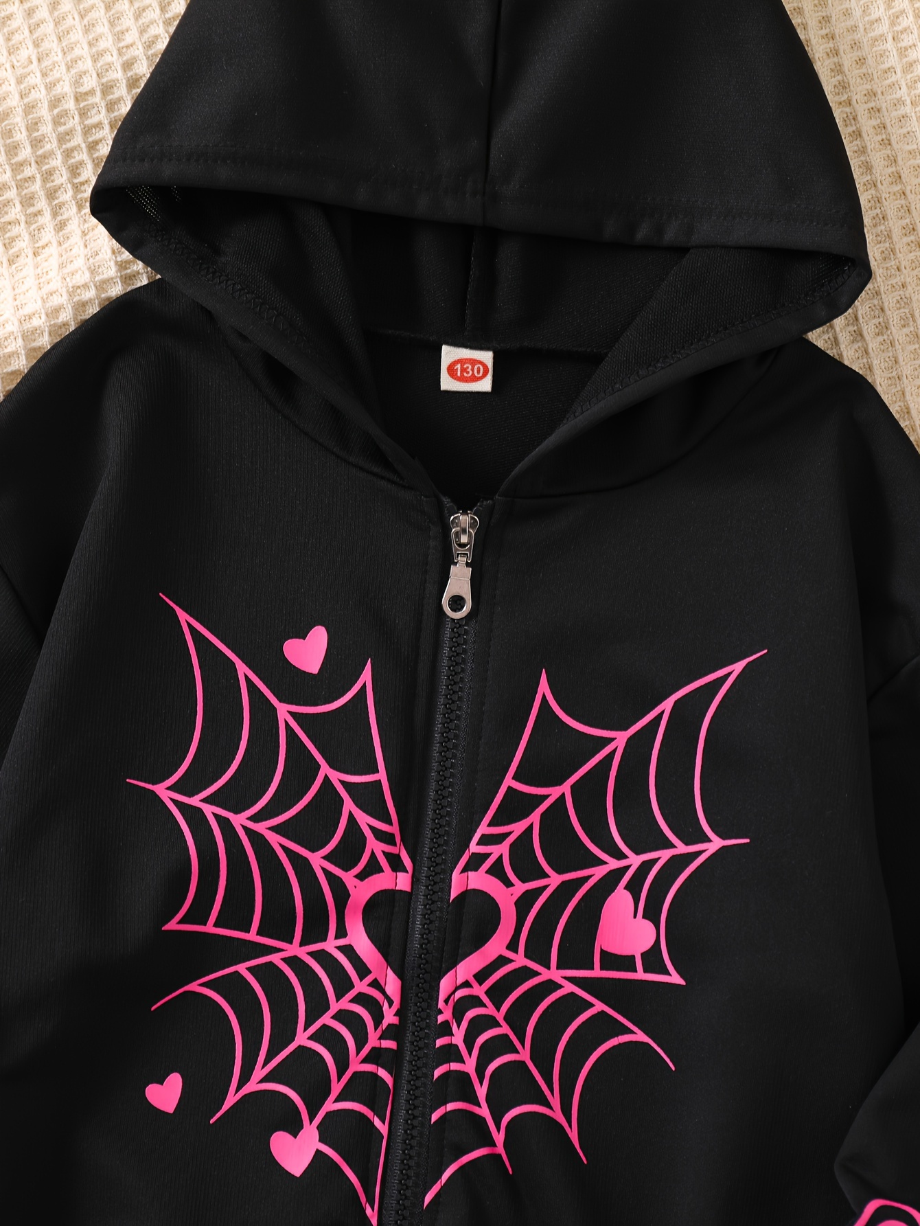 Spider Man Girls Black Parker Girls' Chic Black Hoodie Jacket