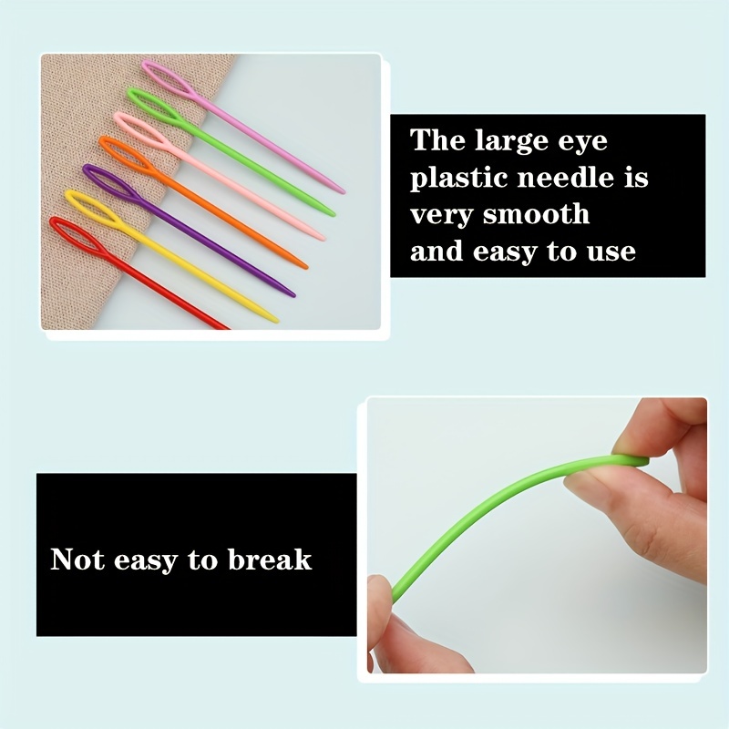 Plastic Sewing Needles Large Eye Plastic Yarn Needles - Temu