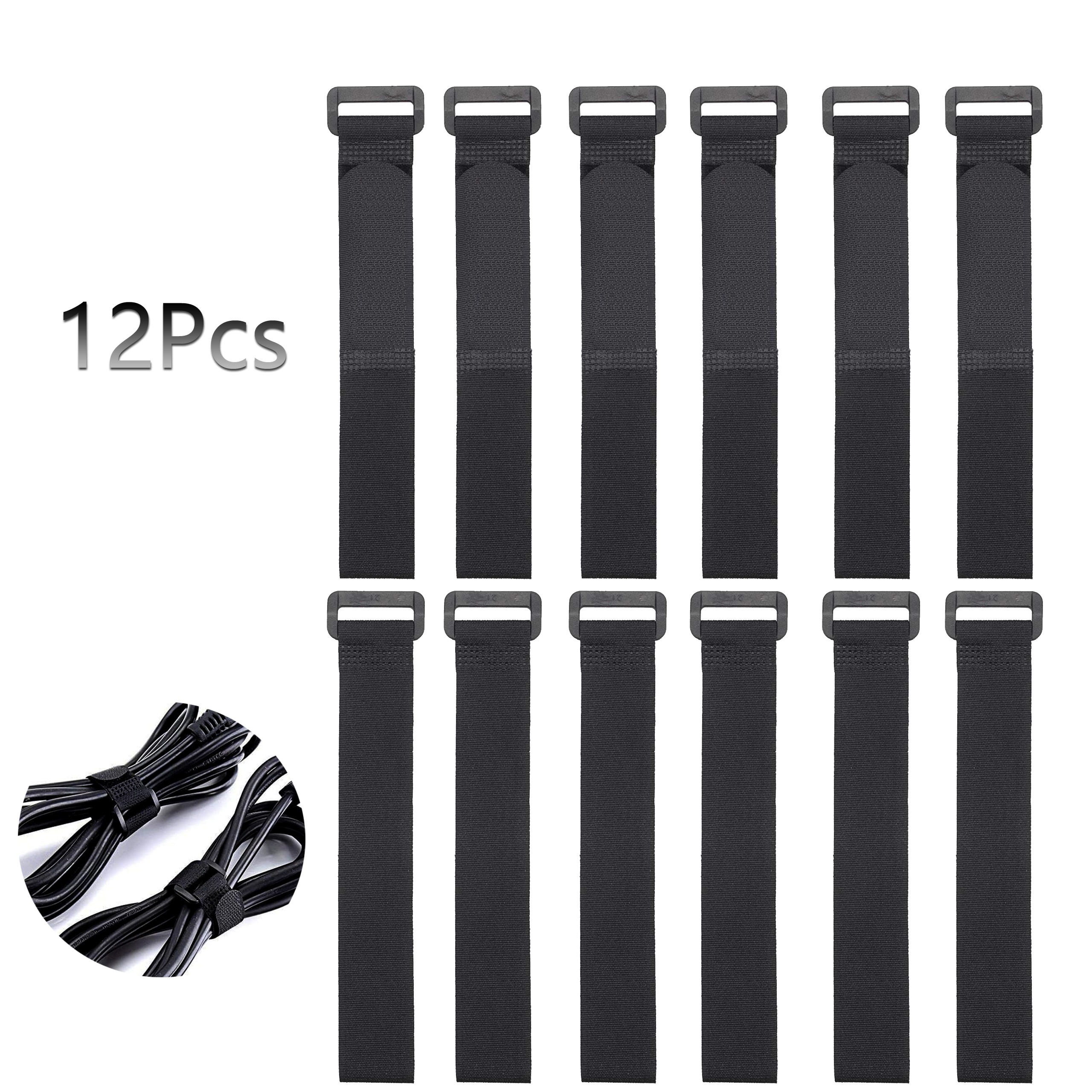 12pcs Hook And Loop Reusable Fastening Cable Ties - Reusable, Durable  Functional Ties For Home, Office, Workspace