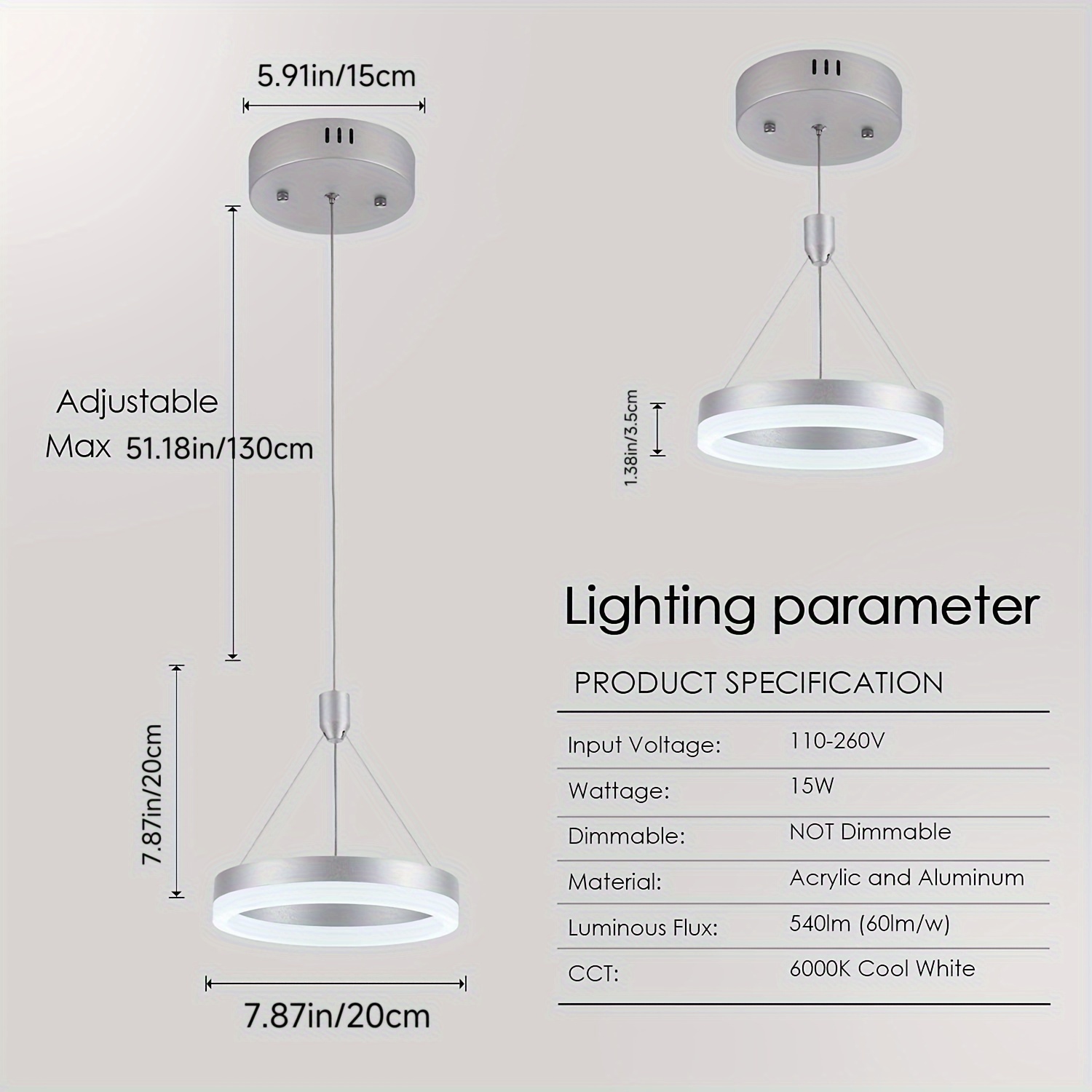 Modern LED Acrylic Light Fixture - BAR