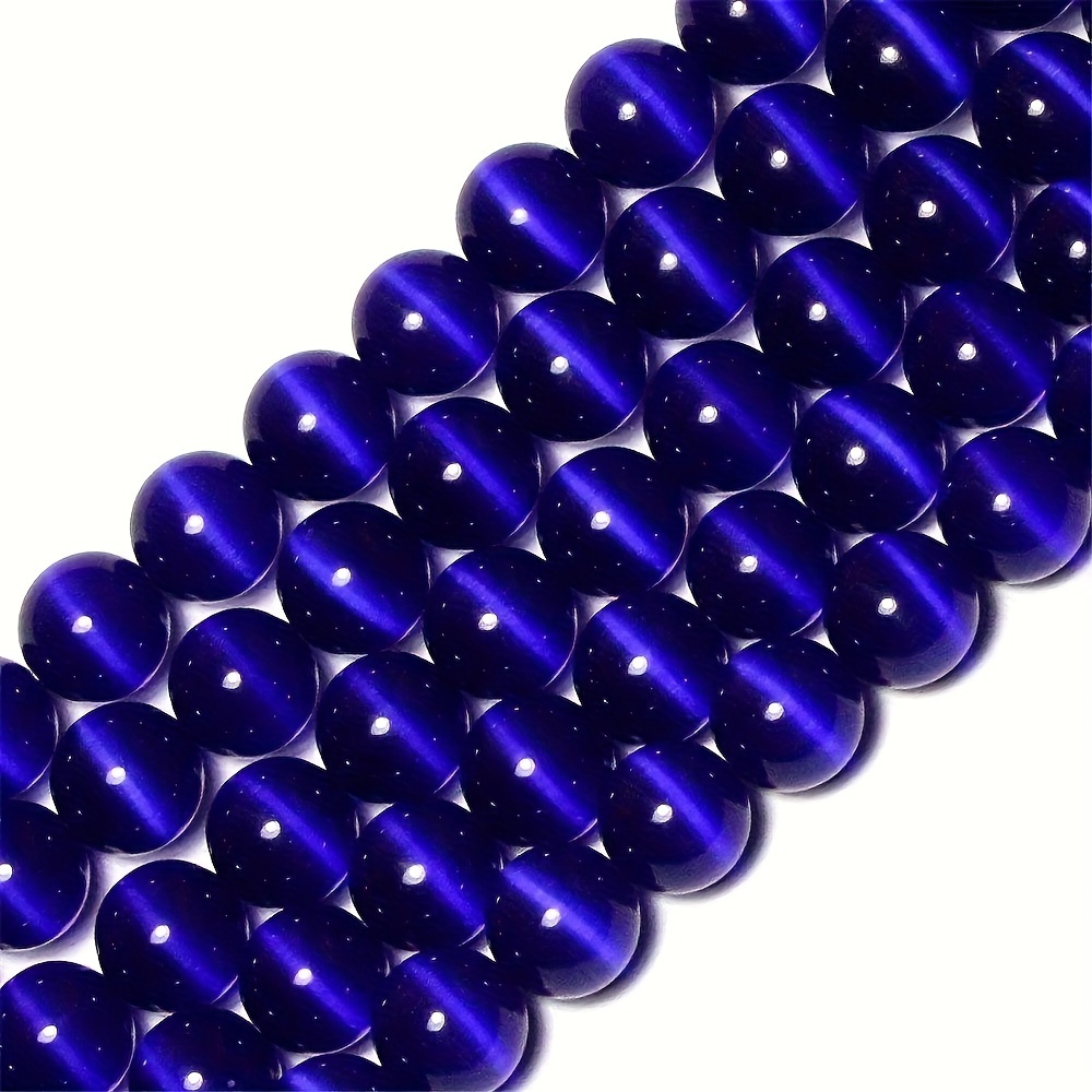 

30pcs 8mm Dark Blue Cat Eye Round Stone Beads For Jewelry Making Diy Unique Elegant Bracelet Necklace Handmade Craft Supplies