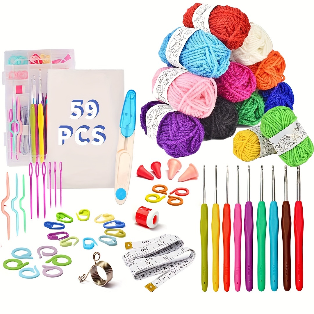 Complete Knitting And Crochet Accessories Knitting Tool Kit - Temu