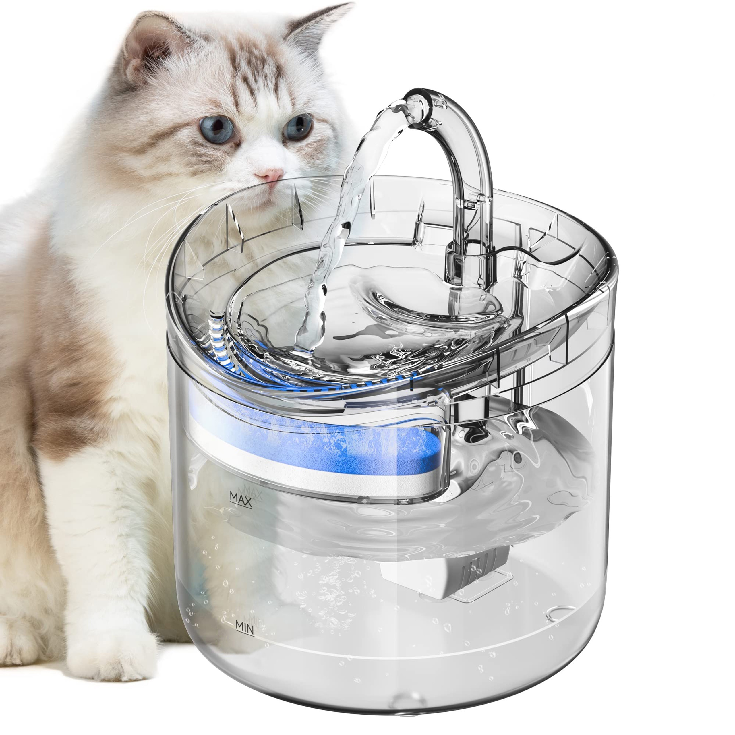 NPET fuente de agua para gatos, dispensador de agua automático para  mascotas, fuente de agua para perro con filtro de acción cuádruple