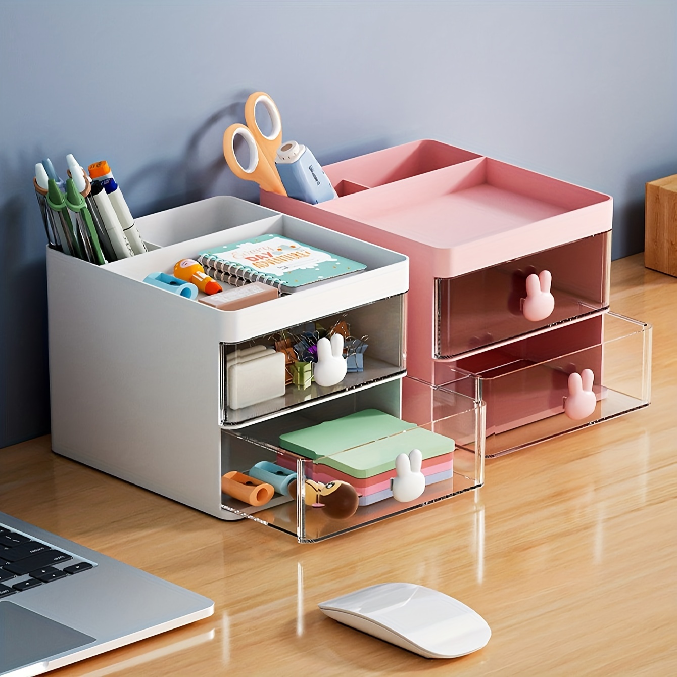 Pen Container Drawer Storage Box Transparent Desktop Pen Box - Temu