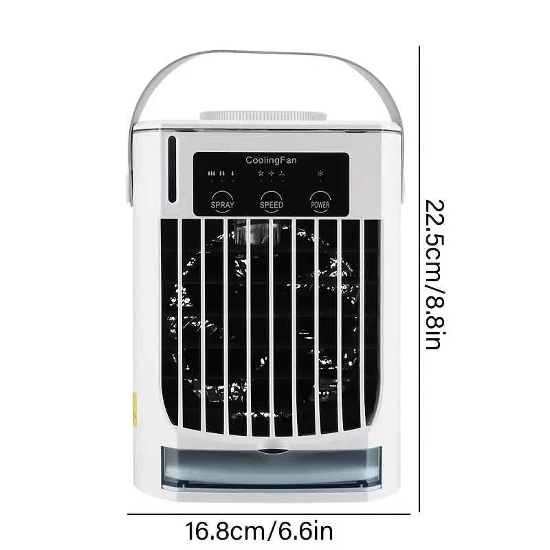 1pc portable air conditioner 4 in 1 cooling fan small mini air conditioner unit for home bedroom room evaporative air cooler humidifier with 3 wind speeds spray details 9