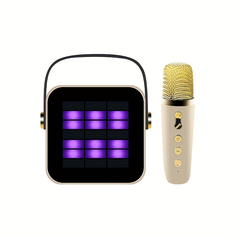 Colorful LED Mini Portable Microphone And Speaker Karaoke Machine